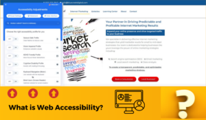 Web accessibility menu on the Blue Creek Digital website